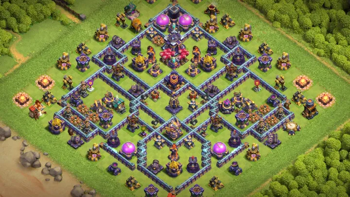 th15 anti 3 star farming base layout with copy link in clash of clans - coc town hall 15 base