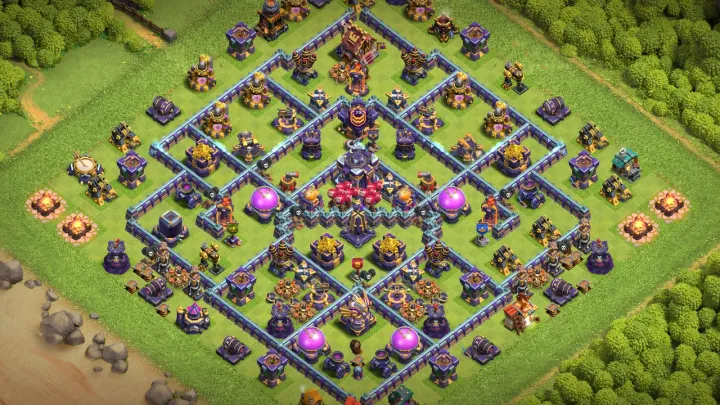 th15 anti 2 star trophy base layout with copy link in clash of clans - coc town hall 15 base