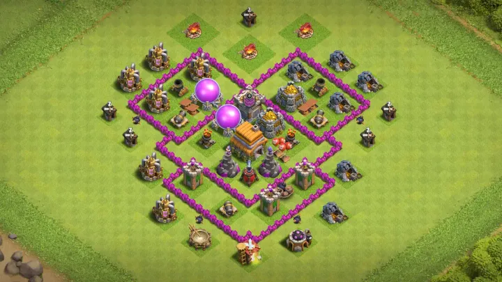 th6 anti-2 farming base with compartments core Town Hall and symmetric design proven without CC with direct copy link to your clash of clans