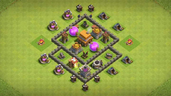 TH4 Anti-2 Farming Base - ClashBaseLink